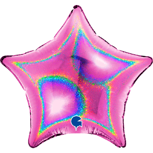 [G04261GHF] Étoile Holo Fuchsia 4" Vrac - Grabo