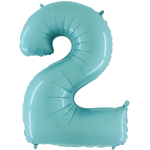 [G062PB-P] Chiffre '2' Bleu Pastel 40" - Grabo
