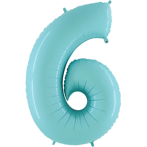 [G066PB-P] Chiffre '6' Pastel Bleu 40" - Grabo