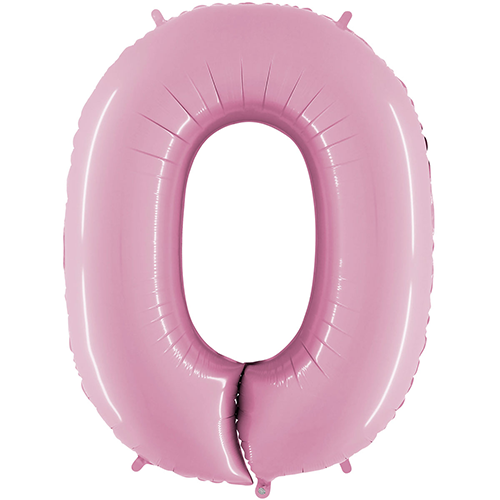 [G070PP-P] Chiffre '0' Pastel Rose 40" - Grabo