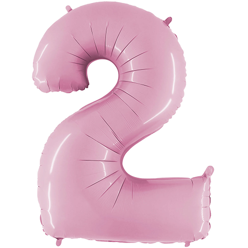 [G072PP-P] Chiffre '2' Pastel Rose 40" - Grabo