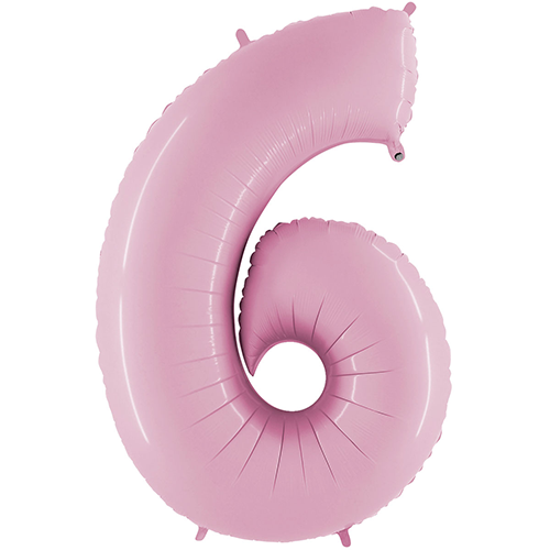 [G076PP-P] Chiffre '6' Pastel Rose 40" - Grabo