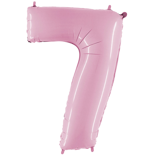 [G077PP-P] Chiffre '7' Pastel Rose 40" - Grabo