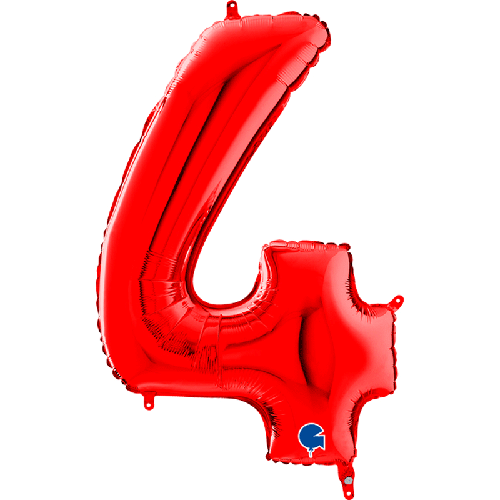 [G084R-P] Chiffre '4' Rouge 40" - Grabo