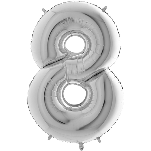 [G098S-P] Chiffre '8' Argent 40" - Grabo