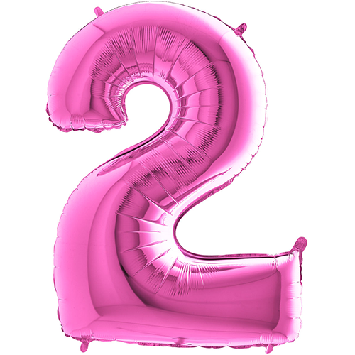 [G14012F-P] Chiffre '2' Fuchsia 14"  - Grabo