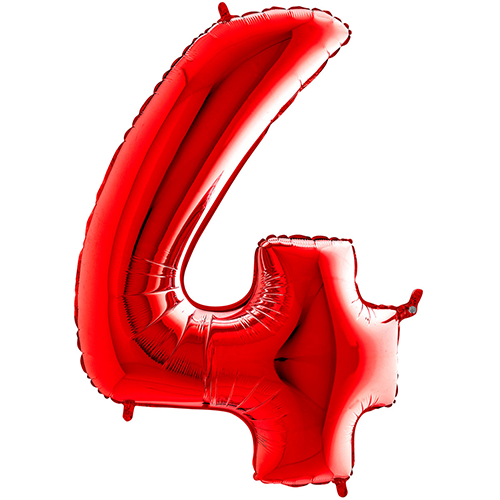[G14084R-P] Chiffre '4' Rouge 14"  - Grabo