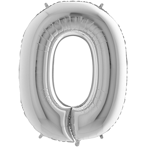 [G14090S-P] Chiffre '0' Argent 14"  - Grabo
