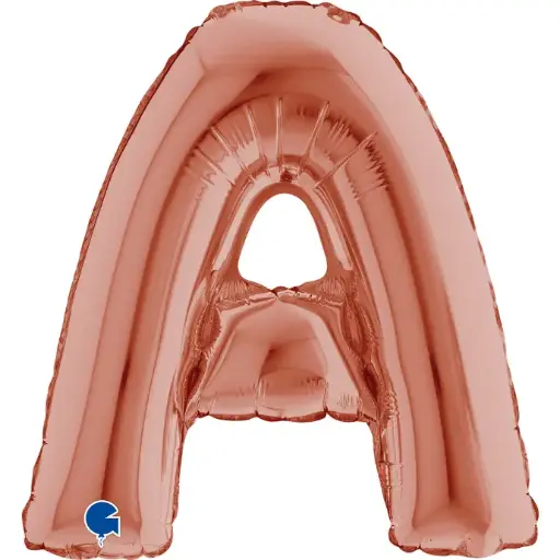 [G142023RG-P] Lettre 'A'  Dorée Rose 14" - Grabo