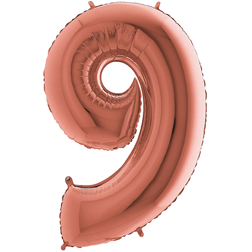 [G142309RG-P] Chiffre '9' Rose Dorée 14"  - Grabo