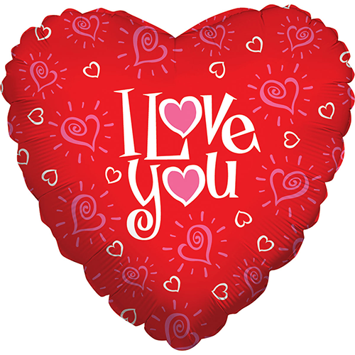 [G16967-P] Love You Coeurs 18" - Grabo