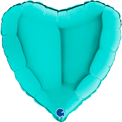 [G18017TI] Coeur Turquoise Vert Tiffany 18" - Grabo
