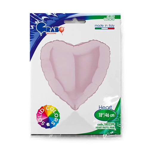 [G18022PP-P] Coeur Pastel Rose 18"  - Grabo