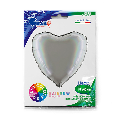 [G180P01RHPU-P] Coeur Holo Pure Platine 18" - Grabo