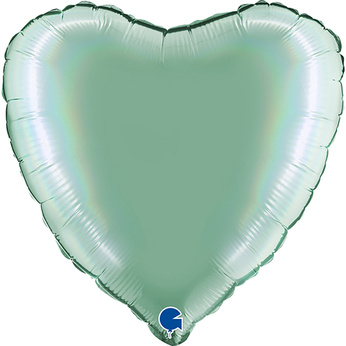 [G180P03RHTI] Coeur Holo Tiffany Platine 18" Vrac - Grabo