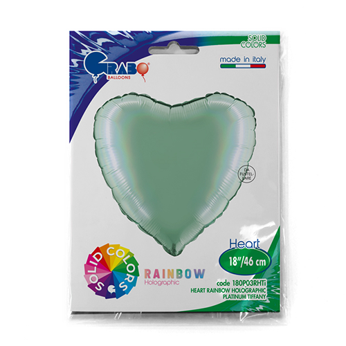 [G180P03RHTI-P] Coeur Holo Tiffany Platine 18" - Grabo