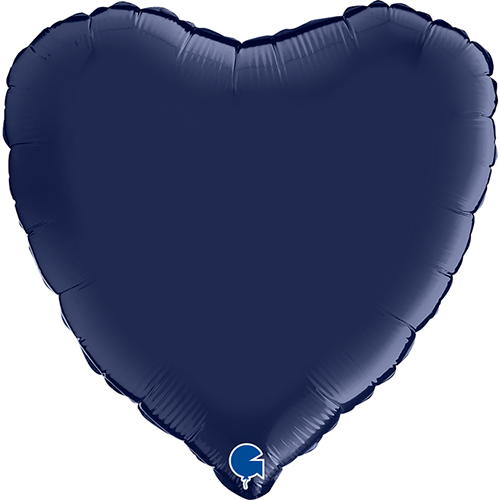 [G180S02BN] Coeur Satin Bleu Marine 18" Vrac - Grabo