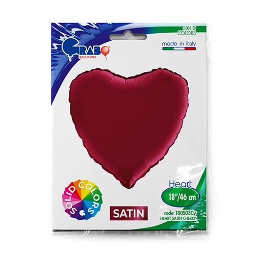 [G180S03CY-P] Coeur Satin Cerise 18" - Grabo