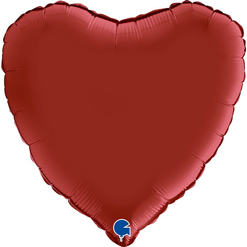 [G180S05RR] Coeur Satin Rouge Rubis 18" Vrac - Grabo