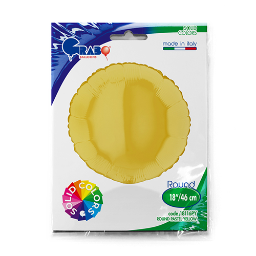 [G18116PY-P] Rond Pastel Jauneg 18"  - Grabo
