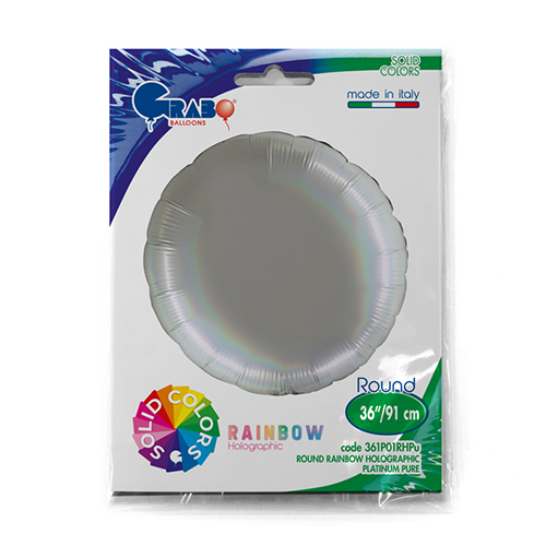 [G181P01RHPU-P] Rond Holo Pure Platine 18" - Grabo