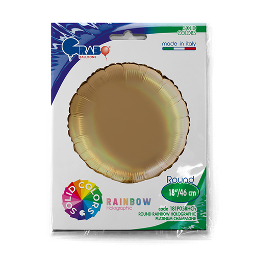 [G181P05RHCH-P] Rond Holo Champagne Platine 18" - Grabo