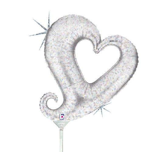 [G19126H] Chain Of Heart Silver Holo 14" Vrac - Grabo