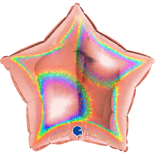 [G19283GHRG] Étoile Glitter Holographique Rose Gold 18" Vrac - Grabo