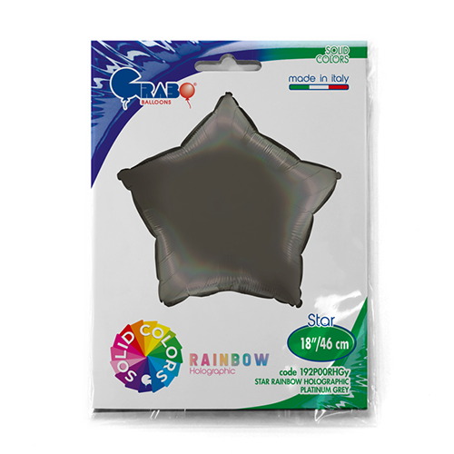 [G192P00RHGY-P] Étoile Holo Gris Platine 18" - Grabo