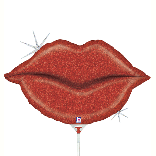 [G19752GH] Glitter Lips Mini 14" Vrac - Grabo
