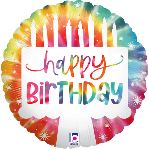 [G22120] Tie Dye Cake Birthday 9" Vrac - Grabo