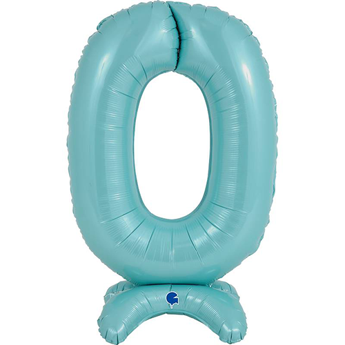 [G25060PB-P] The Standups - Chiffre '0' Bleu Pastel 25" - Grabo