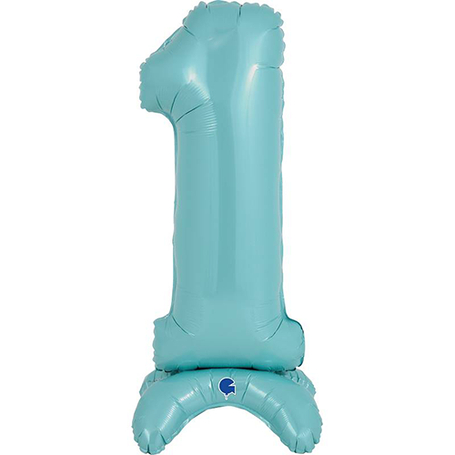 [G25061PB-P] The Standups - Chiffre '1' Bleu Pastel 25" - Grabo