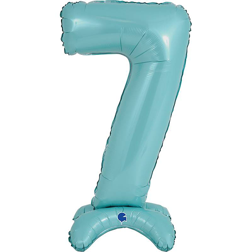 [G25067PB-P] The Standups - Chiffre '7' Bleu Pastel 25" - Grabo