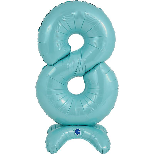 [G25068PB-P] The Standups - Chiffre '8' Bleu Pastel 25" - Grabo