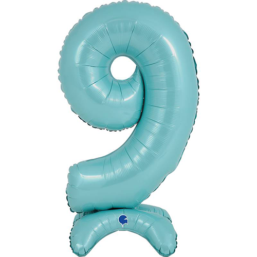 [G25069PB-P] The Standups - Chiffre '9' Bleu Pastel 25" - Grabo