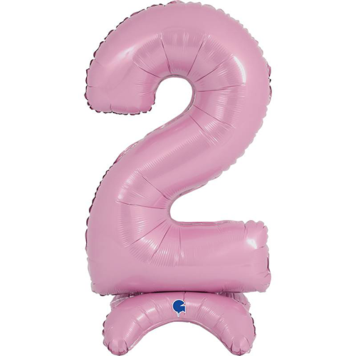 [G25072PP-P] The Standups - Chiffre '2' Rose Pastel 25" - Grabo