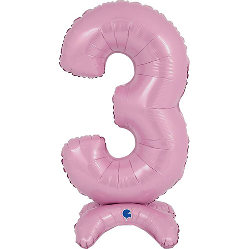 [G25073PP-P] The Standups - Chiffre 3 Pastel Pink 25" - Grabo - FDS