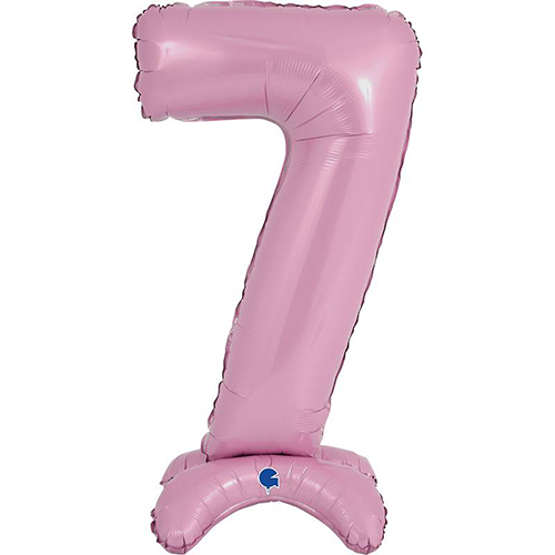 [G25077PP-P] The Standups - Chiffre '7' Rose Pastel 25" - Grabo