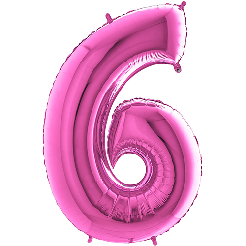 [G26016F-P] Chiffre '6' Fuchsia 26"  - Grabo
