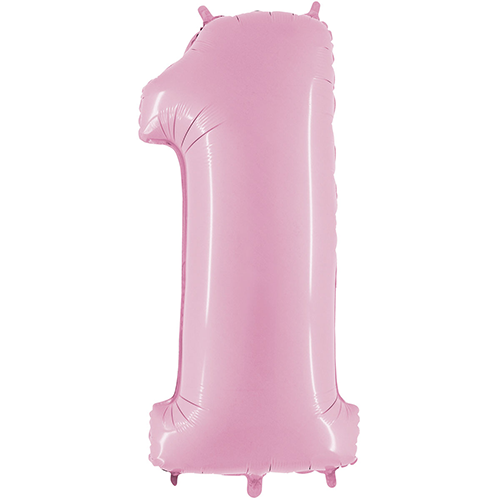 [G26071PP-P] Chiffre '1' Rose Pastel 26"  - Grabo
