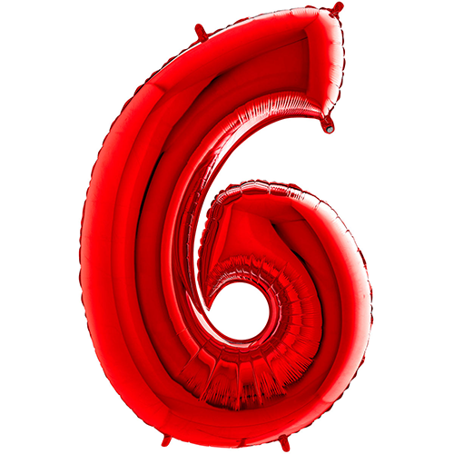 [G26086R-P] Chiffre '6' Rouge 26" - Grabo