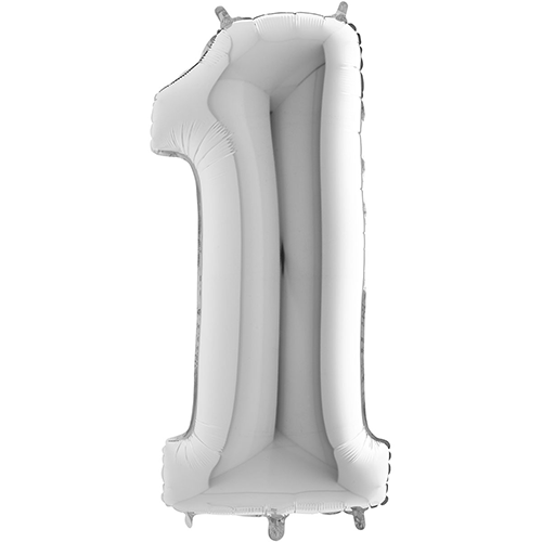 [G26091S-P] Chiffre '1' Argent 26"  - Grabo