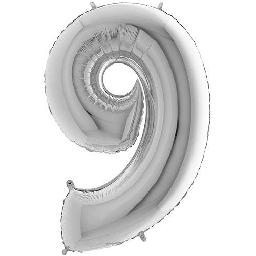 [G26099S-P] Chiffre '9' Argent 26"  - Grabo