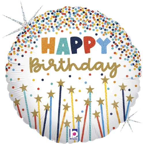 [G26117GH-P] Birthday Étoile Candles 18" - Grabo