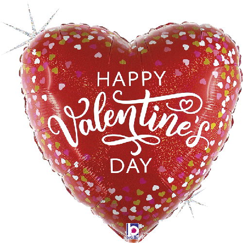 [G26152GH-P] Valentine Confetti Hearts 18" - Grabo
