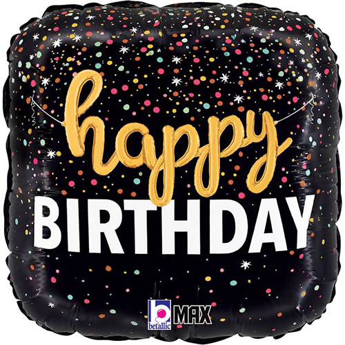 [G26198P-P] Birthday Script Confetti 18" - Grabo