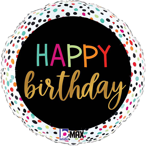 [G26202P-P] Birthday Colorful Dots 18" - Grabo