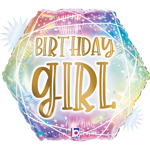 [G26203RH-P] Opal Pastel Geo Birthday 18" - Grabo