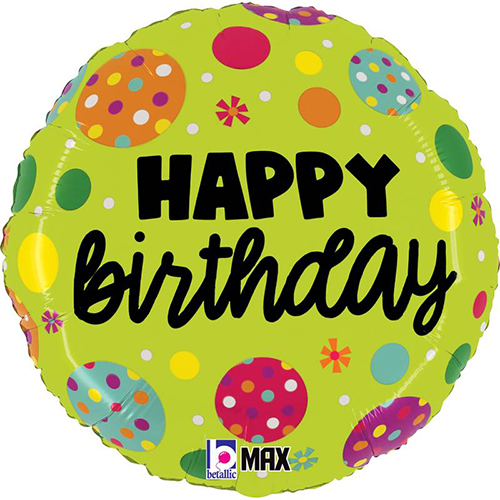 [G26210P-P] Birthday Polka Dots 18" - Grabo
